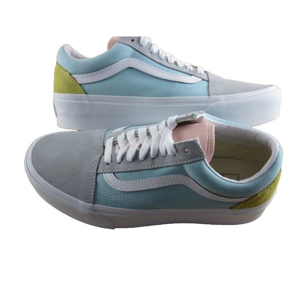 Vans Women's Old Skool Platform Color Block Pastel White Platform Shoes Size 8 - Picture 7 of 7